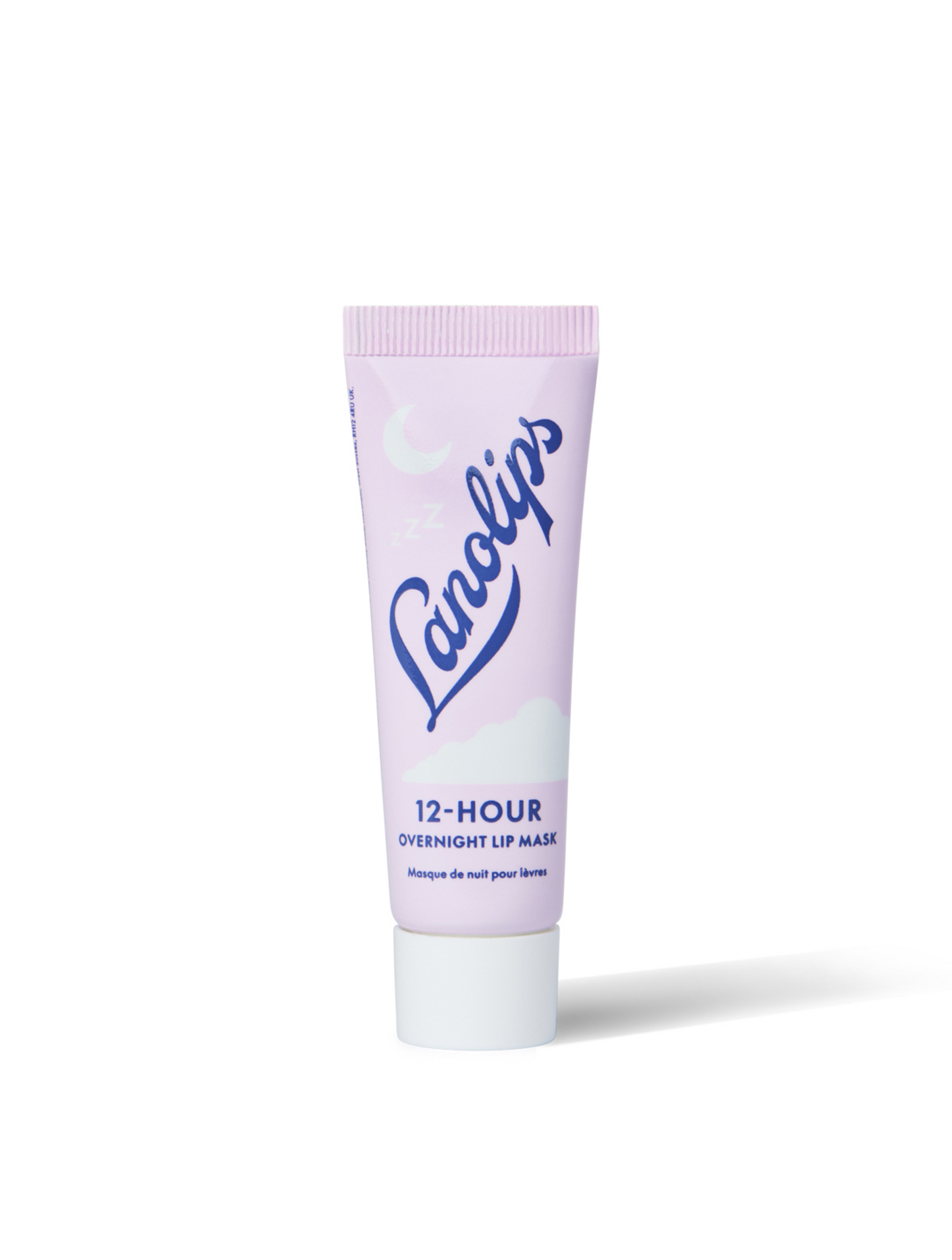 Lanolips 12 hour overnight lip mask mini tube on a white background.